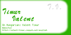 timur valent business card